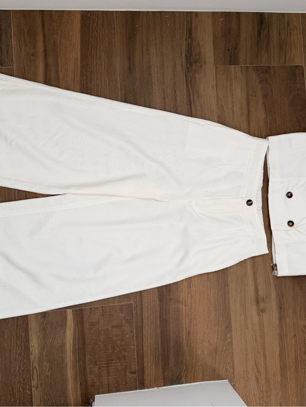 Mustard Seed Cream High-Waist Wide-Leg Pants